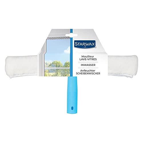 STARWAX - Mouilleur lave-vitres avec housse microfibres - Désincruste les taches - Décole les salissures - grande largeur - Conception française - 100% polyester - 37x6.9 cm