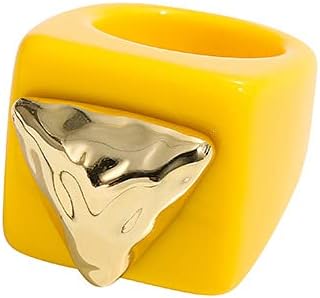 Miniatura 2 de 5 anillos de plástico de resina retro gruesa de estilo Y2K, anillos de plástico para niños, lindo anillo de caramelo colorido, anillo de dedo,