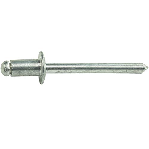 Fastenere Pop Rivets - 3/32\" x 1/8\" (100pcs) Heavy Duty, Open-End, Aluminum, Dome-Head Blind Rivets, Corrosion-Resistant, High Tensile & Shear Strength, 3-2 Gap 0.020\"-0.125\" - Thumbnail 3