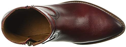 Frye Billy Inside Zip Booties for Women Crafted from Antiqued Pull-Up Leather with Wellington Stitchwork and Piping, Brass Hardware, and Inside Zipper – 5 ¾” Shaft Height, Red - 7.5M | Image 4