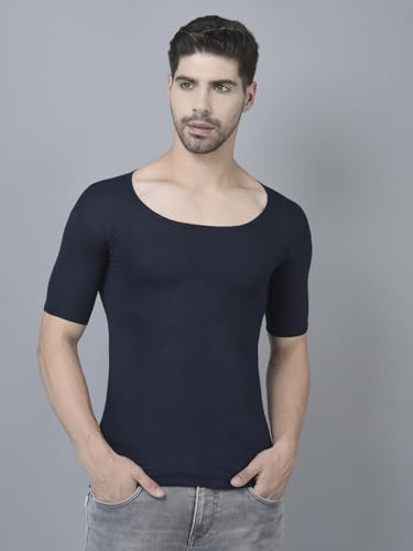 Image of Dollar Lehar Men Combed Cotton Round Neck with Sleeve Vest -Colour May Vary