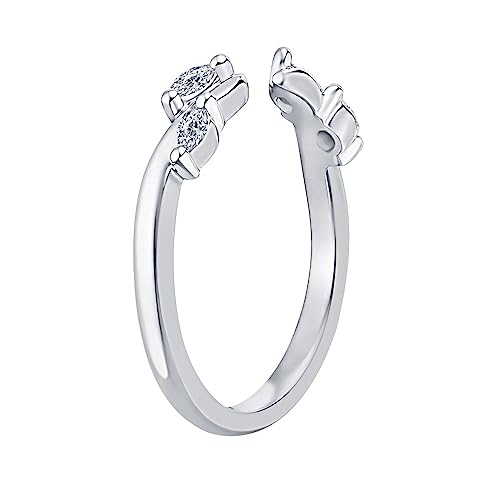 Jeffstone 0.80 Ctw Marquise Cut Created Diamond 14K Gold Plated .925 Silver Crystal Open Wedding Ring For Women's2