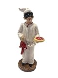Generico Estatua de Pulcinella Máscara Napolitana con Pizza, Comedia del Arte Italiano, Cerámica Pintada a Mano Artesanal, Decoración Teatro y Cocina, Recuerdo