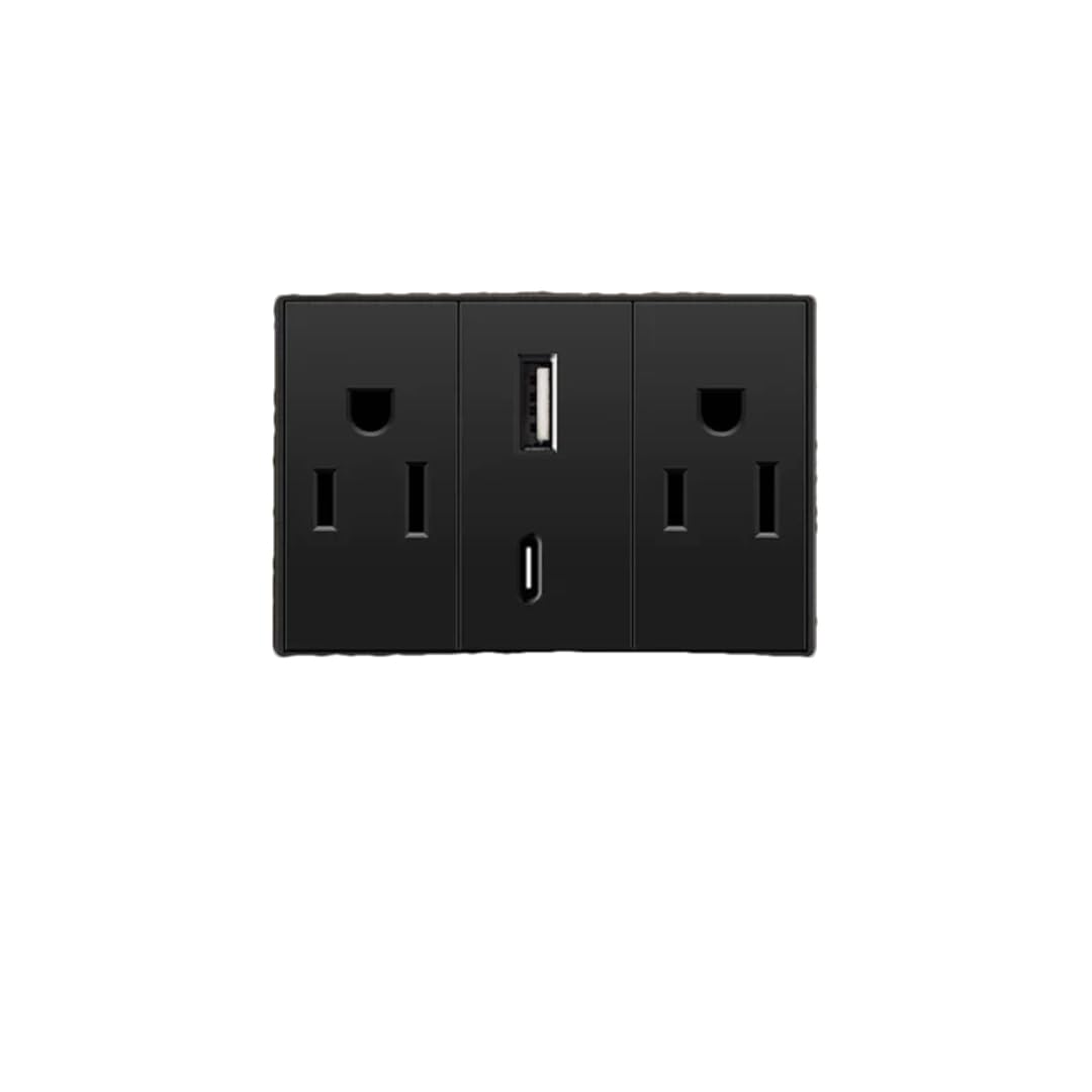 Presa Elettrica Da Parete In Alluminio E Legno Americano, Standard USA-Messico, Con Finitura In Legno, Tipo C, Con Interruttore Della Luce, Pannello Di Controllo USB.