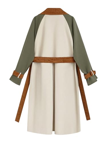 SOLY HUX Women's Plus Size Trench Coat Color Block Double Breasted Belted Overcoat Windbreaker Outerwear2