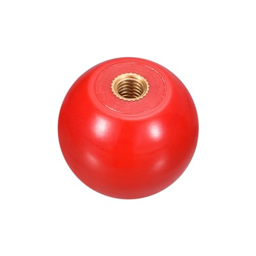 uxcell Threaded Ball Knobs, M5 Female Thread Thermoset Ball Knob 25mm Dia Round Operation Ball Handles with Copper Insert for Machine Lever Handle, Red