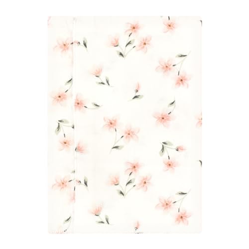 Image of Hudson Baby Unisex Baby Cotton Poly Flannel Burp Cloths, Pink Dainty Floral 7 Pack, One Size