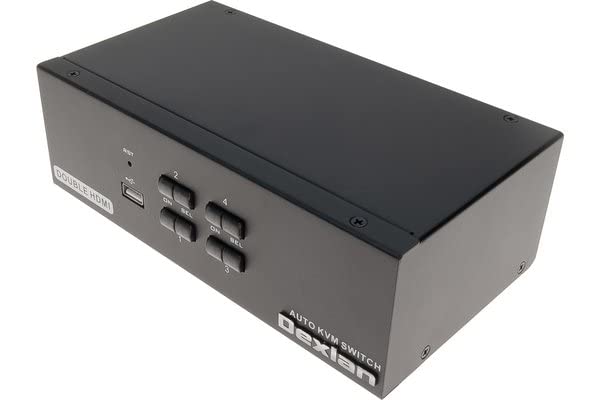 DEXLAN KVM 4 ports double ecran HDMI 4K USB 2 0 cables