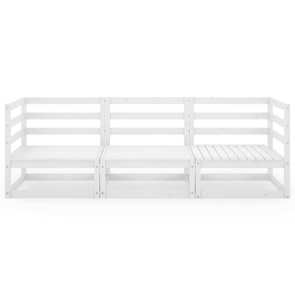 Divano da giardino 3 posti in legno di pino massiccio, design modulare per esterni, set da soggiorno resistente alle intemperie, mobile da terrazza flessibile e stabile
