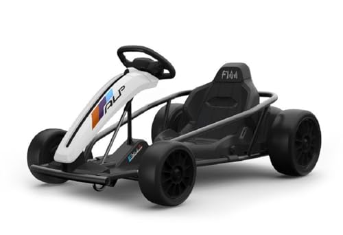 ES-TOYS Kinder Elektroauto e-Gokart mit 24V und Driftfunktion + 2X 12V9AH Akku und 2 Motoren (Weiss)