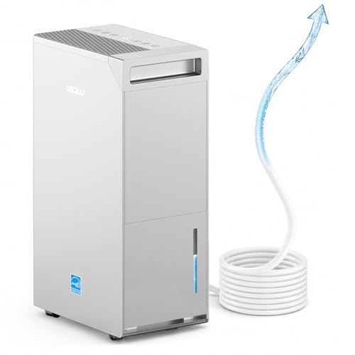 5000 Sq.Ft Energy Star Most Efficient 2024 Dehumidifier with Pump,DECIUU Max 100 Pint Dehumidifier for Basement with Drain Hose,Intelligent Humidity Control for Home Bathroom Garage