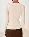 ZESICA Women's Long Sleeve Asymmetrical Neck Ruched Slim Fit Shirts 2025 Fall Fashion Business Casual Tops, Apricot, S
