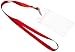 Aobear 50 pcs Top Quality Waterproof Transparent Vertical Name Tag id Badges and 50 pcs red Lanyard