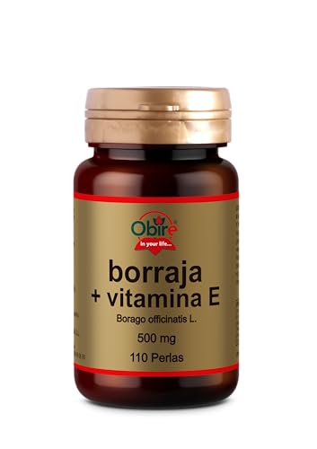Obire | Aceite de Borraja + Vitamina E 500 mg | 110 Perlas | Contribuye a Aliviar los Síntomas Menstruales | Antioxidante | Ayuda a Aumentar tu Rendimiento Físico y Mental