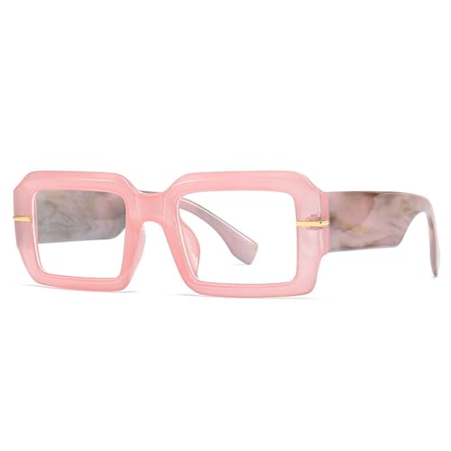 Lunettes carrées pour femmes montures tendance noires surdimensionnées rose