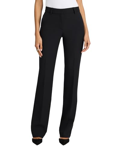 EXPRESS Women’s Editor Mid Rise Bootcut Pant – Stretch Trouser with Comfortable, Flattering Fit for Work or Casual Wear - Black