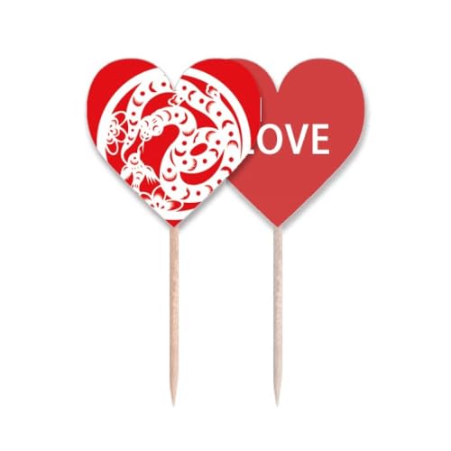 Label cupcake serpent cœur art chinois pour personnaliser vos cadeaux gourmands faits maison