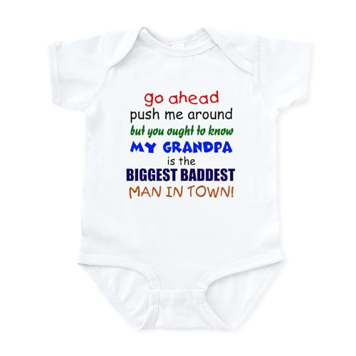 CafePress Baddest Grandpa Infant Bodysuit Cute Infant Bodysuit Baby Romper Cloud White