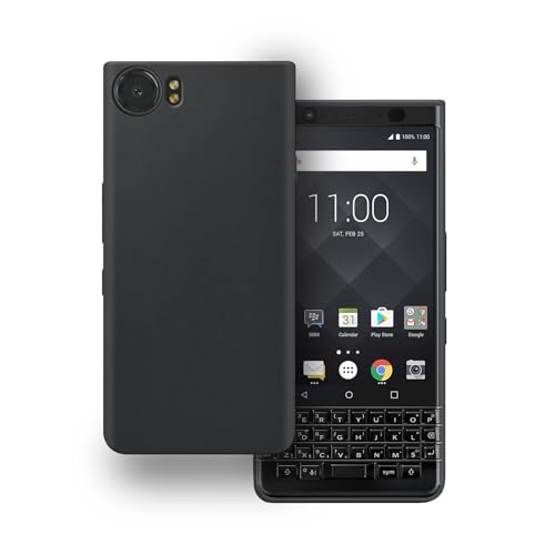 Image of Amazon Brand - Solimo Protection Matte Finished Back Cover Case for BlackBerry KEYone | Rubberized TPU | Slim Thin Soft Matte Flexible Matte Touch Shockproof - Matte Black