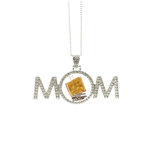 Collier Singapour Kaya Toast traditionnel en argent pour maman et grand-mère