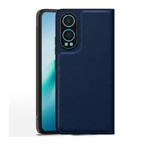 Image of Leather Case for OnePlus Nord CE 4 Premium Protective Stylish Slim Cover with Shockproof Raised Edges Blue