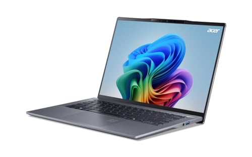 Image of Acer Swift Go 14 AI PC, Qualcomm SnapdragonX Plus X1P-42-100,Office 2024 + M365 Basic,(16GB LPDDR5X / 512GB SSD /14.5-inch WUXGA / /Qualcomm Adreno /1440p IR Camera with Shutter /Win11) 1.32 kg, Steel Grey.