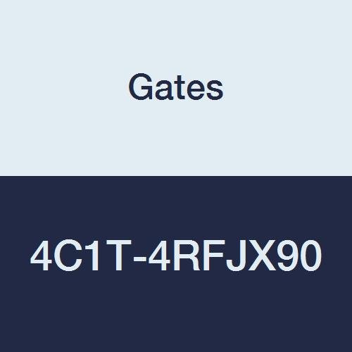 Gates 4C1T-4RFJX90 Field Attachable Type T for G1 Hose, 1 Wire, Female JIC 37 Flare Swivel, 90 Bent Tube, 1/4" ID, 2.69"