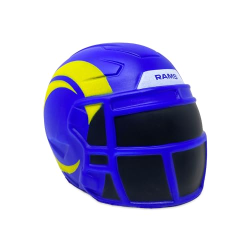 Party Animal NFL Jumbo Squeezymates Helmet Los Angeles Rams Squeezy Helmet Figurine, Team Colors, 4" Tall