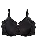 Felina Paramour Marvelous Side Smoothing T-Shirt BH - BHs für Damen, nahtloser BH, Übergröße BH, Schwarz, 2 Stück, 75C