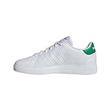 adidas Advantage Base 2.0 Sneaker, White/White/Green, 4 US Unisex Big Kid