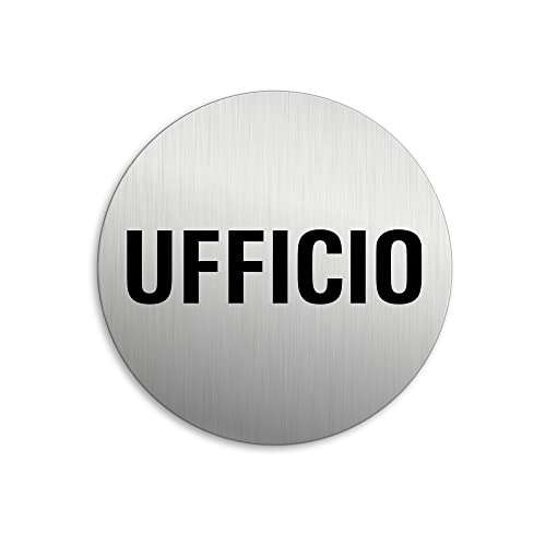 Cartello Targhetta Targa Ufficio Ø 75 mm alluminio...