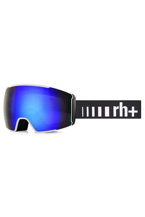 Lunettes de ski rh+ blanc mat masque de ski verres bleus pour homme et femme