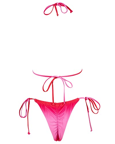 Image of MOSHENGQI Women Sexy Brazilian Bikini 2 Piece Spaghetti Strap Top Thong Swimsuit Bathing Suit