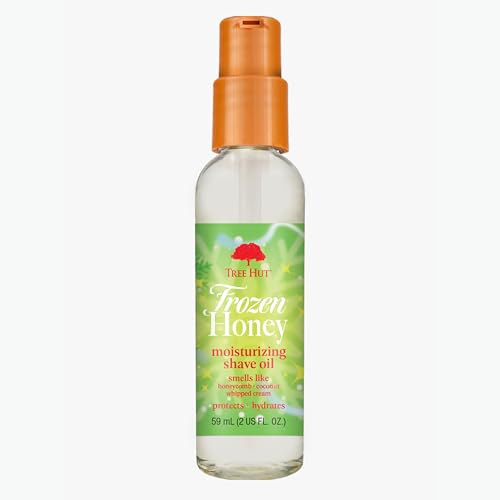 Image of Tree Hut Mini Frozen Honey Moisturizing Shave Oil, Travel Size, 2 Fl Oz | Nourishing Gel-to-Oil Formula for a Close, Smooth Shave, Made with Shea Butter, For All Skin Types, TSA Approved