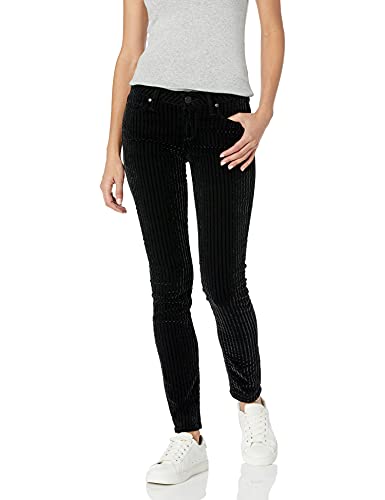 Image of PAIGE Women's Verdugo Ultra Skinny Jeans with Velvet, Noir Flocked Stripe, 25, Noir Flocked Stripe, 25