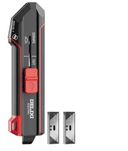 YICH Cutter professionnel 4 en 1 avec 10 lames trapézoïdales en acier au carbone SK5 Couteau Couteau à tapis Couteau à gratter professionnel Combinaison