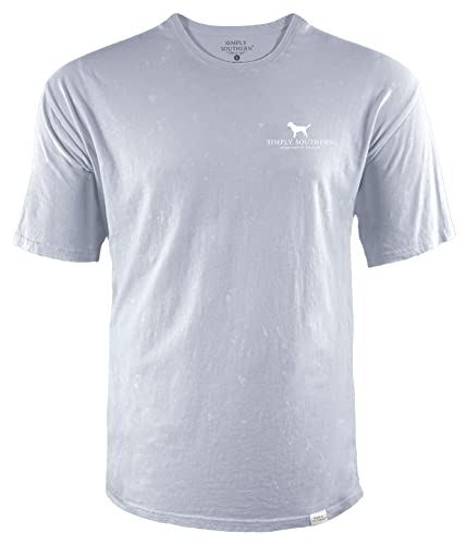 American Flag & Black Lab Short Sleeve Simply Color T Shirt Light Blue #TOP2
