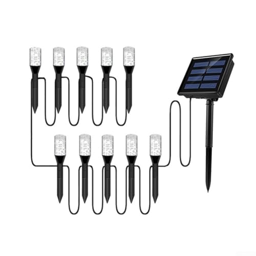 Rehoetom Luz solar de jardín, bola de burbujas decorativa para exteriores con encendido/apagado automático, resistente a la intemperie para patio, camino y paisaje (luz cálida)