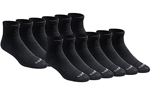 Chaussettes Dickies Dri-tech noires taille 12-15 pour homme lot de 12 paires mi-mollet