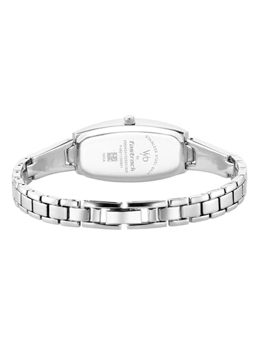 Image of Fastrack Vyb Manifester with Quartz Analog Silver Dial Steel Stainless Steel Strap Watch for Girls - FV60113SM01W