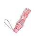 TOPINCN Transparent Clear Folding Rain Umbrellas, Compact Travel Umbrella Windproof Fashionable Manual Open Foldable (Pinkish)