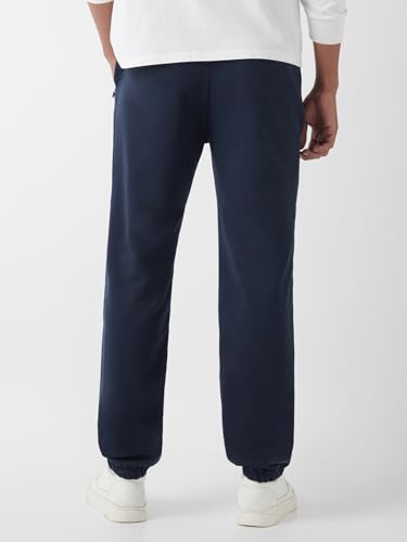 Image of Bewakoof Men's Solid Oversized Fit Cotton Poly Joggers