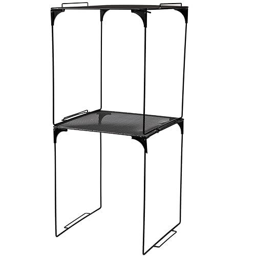 Svartur Locker Shelf for School Locker, Stackable Locker Shelves for Locker Decoration, Tall Locker Organizer Shelf for Work, Back to School Essentials Locker Accessories, Pack of 2, Black