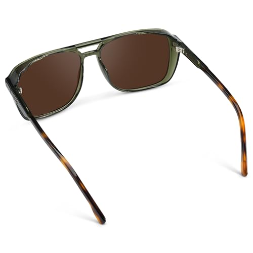 Image of WearMe Pro Harvey Men's Polarized Sunglasses, Modern Square Aviator Style