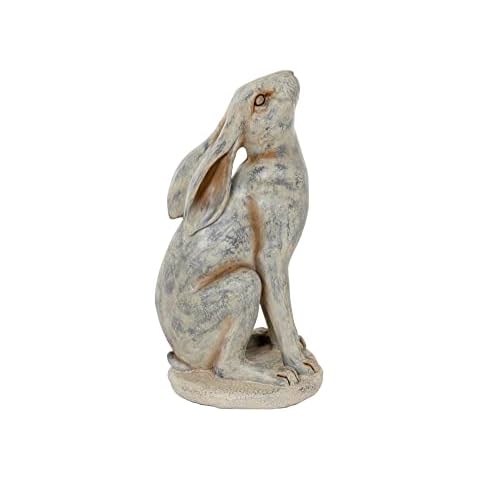 Wonderful Stargazing Hare With A Lovely Rustic White Patina Cover