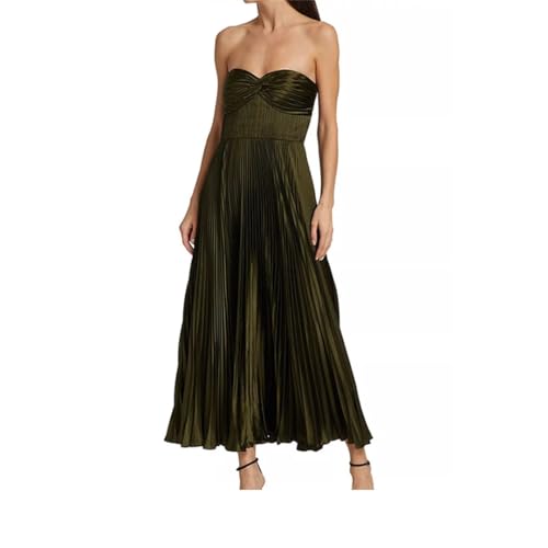 Women Solid Sexy Off Shoulder Design Pleated Beach Long Evening Party High Waist Sleeveless Dress3