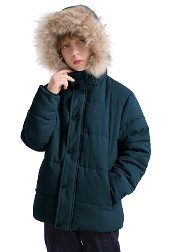 maoo garden Boys Winter Coat Kids Heavyweight Sherpa Lined Jacket Cotton Windproof Anorak Jacket