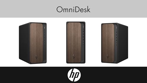 Image of HP OmniDesk AI PC Desktop (Intel Ultra 7-265, 32GB DDR5, 4TB PCIe SSD, Intel Graphics, 280W PSU, WiFi 6, Bluetooth 5.4, RJ-45, 1 Display Port, HDMI, Win 11 Home) w /DKZ USB Port Expander