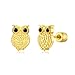 TIZU 14K Gold Vergoldete Ohrringe M&auml;dchen Hypoallergen Schraubverschluss Flache Sicherheit Ohrstecker Versch Ohrringe f&uuml;r Damen Schmuck(Eule)