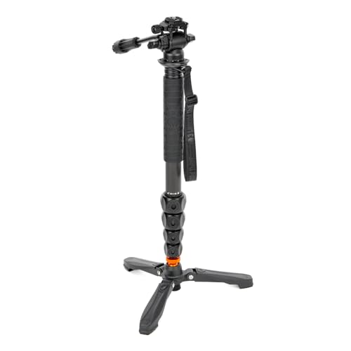 3 Legged Thing Legends Alana Superkit Carbon Fibre Monopod - Travel-Friendly Camera Monopod for Professional Photographers & Videographers (Darkness)